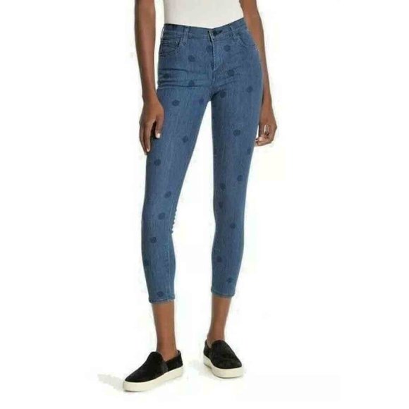 J Brand Denim - J.Brand Womens Cropped Polka Dot Skinny Jeans 24